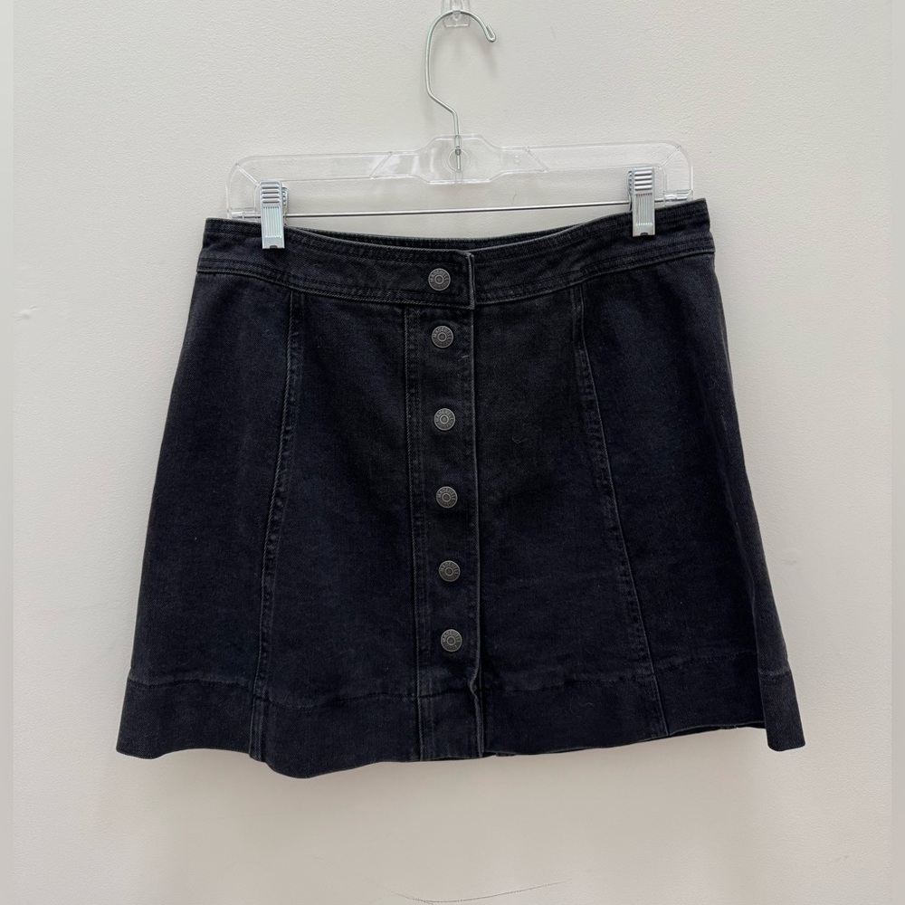 Madewell Charcoal Button-Front Mini Skirt